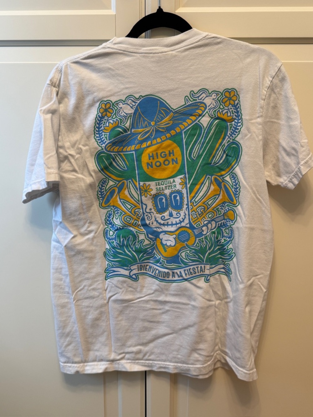 Comfort Colors White Short-Sleeve Tee with Multicolor Fiesta Graphic